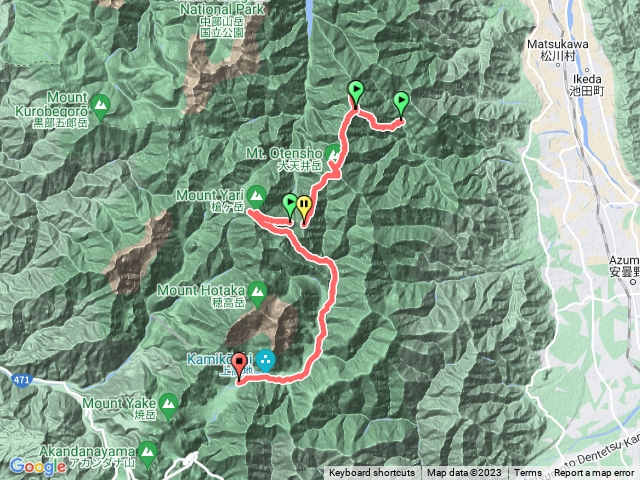 表銀座燕槍縱走