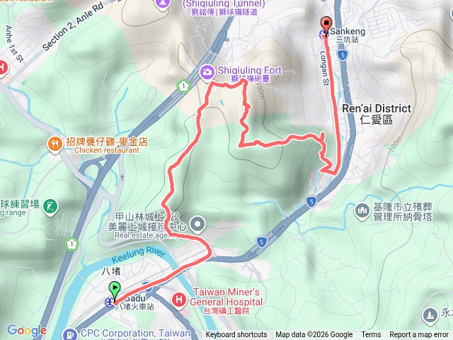 20260501基隆八堵-三角洲嶺山-三角洲嶺山北峰-東炮台山-吳哥窟-南榮山-三坑車站
