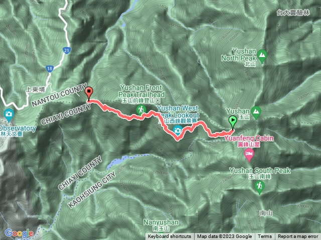 排雲山莊至登山口