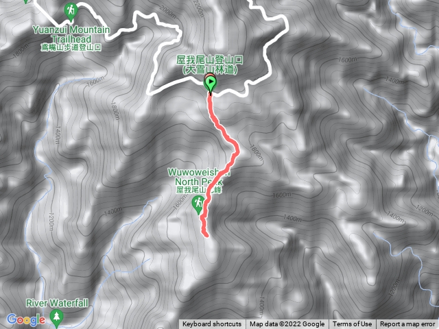 大雪山登山口（屋我尾山）