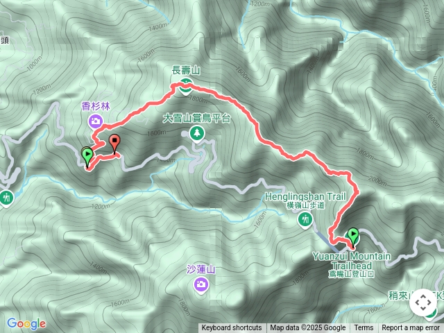 114/6/8-鳶嘴山西陵線縱走（大雪山林道27.3k處起登10:05→鳶嘴山→西陵線→醜崠山→肥崠山→長壽山登山口出→大雪山林道19.8k結束16:25）