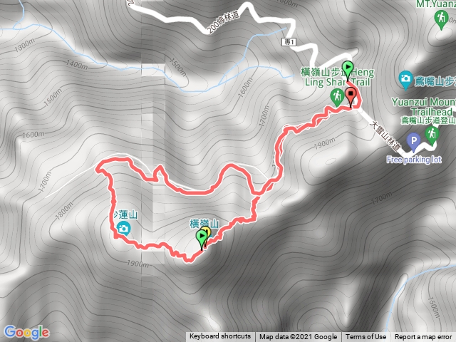 橫嶺山接沙蓮山O路線