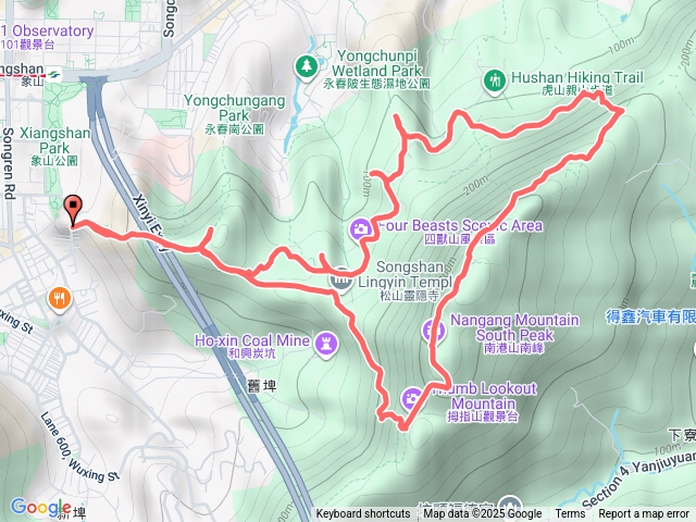 簡單駭客 四獸山大O形（象山-南港山-九五峰-虎山-豹山-獅山）