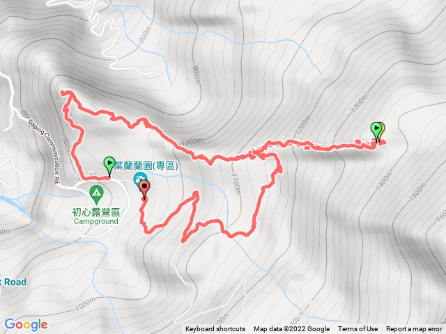 紅毛山連走無名山下大坪林O形道