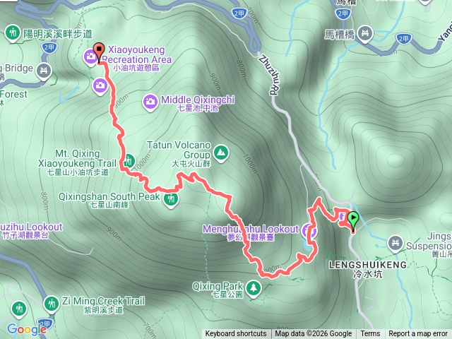 冷水坑上七星東,主峰下小油坑