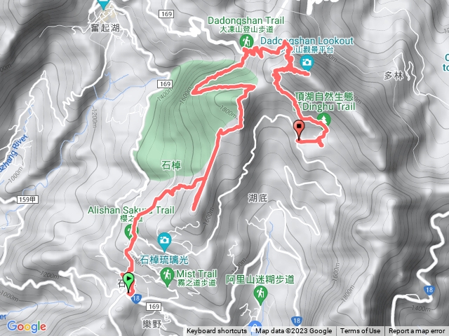 頂石槕-石槕資訊站-樂野山-霹靂山-多林檢查所-大凍山-頂湖