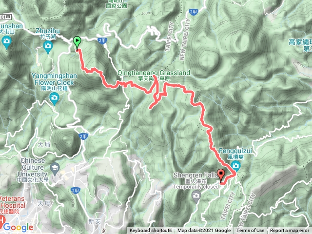 2021-11-16 小油坑→七星山主峰→七星山東峰→擎天崗山→竹篙山→石梯嶺→頂山→香對山→風櫃嘴→萬溪產道全成土雞城站