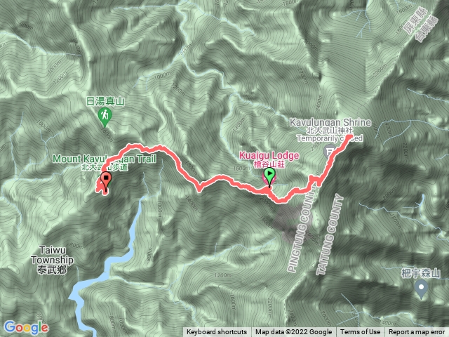 北大武檜谷山莊-三角點-新登山口