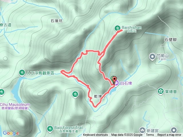 白石山 + 五溪縱走(一小段) + 打鐵寮古道(南段) O 型預覽圖