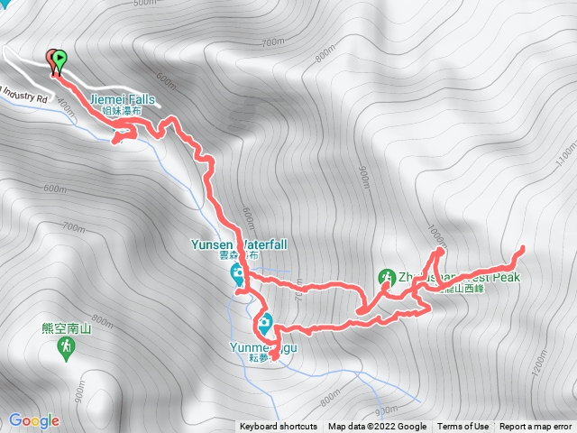 逐鹿山西峰稜線上至傳統步道折返，轉接水路路徑再尋獵徑下耘夢谷