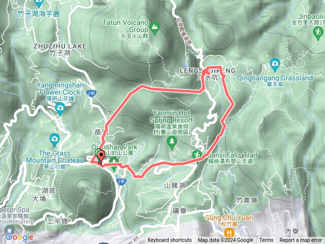 20240810_公車總站-苗圃登山口-登山步道-苗冷步道-冷水坑-絹絲瀑布-七星山人車分道-公車總站