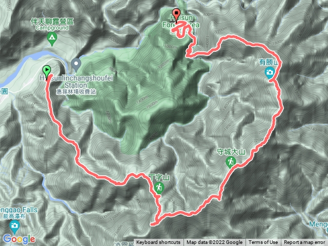 我音山~丁字山~關刀山~守關山~ 守城大山~有勝山2022年4月4日