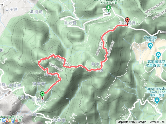 201213 陽明山西段縱走 清天宮至鞍部登山口