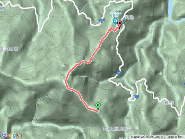 庫哈諾辛山-天池下山