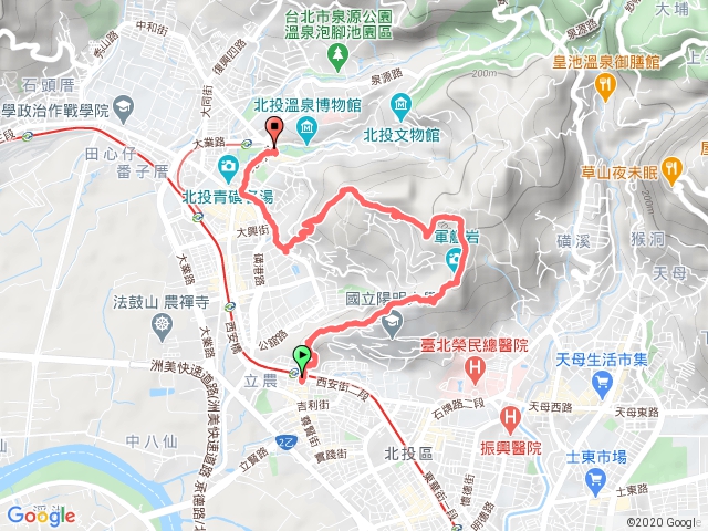 東華公園連走奇岩山、唭哩岸山、照明寺、丹鳳山、捷運新北投站