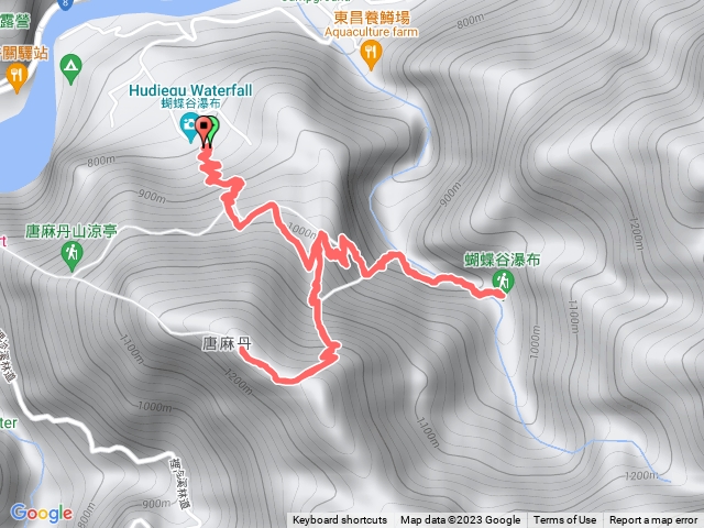 松鶴進唐麻丹山、蝴蝶谷瀑布