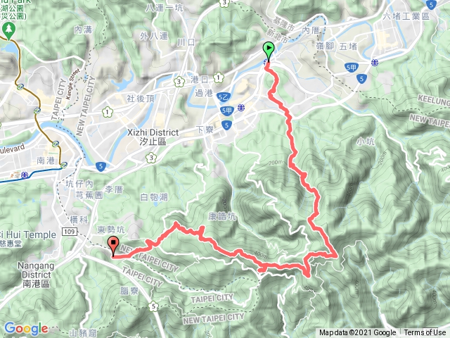 五堵經四分尾山越嶺下南港舊庄街