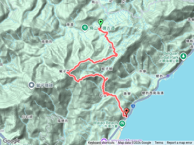 2026-08-15坪溪頭坪溪古道蛇子崙鶯子嶺山太和山石空山石空古道下外澳車站.gpx預覽圖