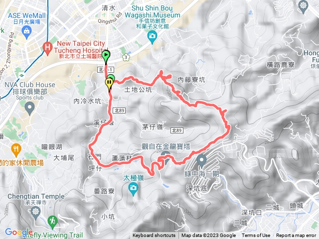 土城青龍嶺大尖山五尖山文筆山O形