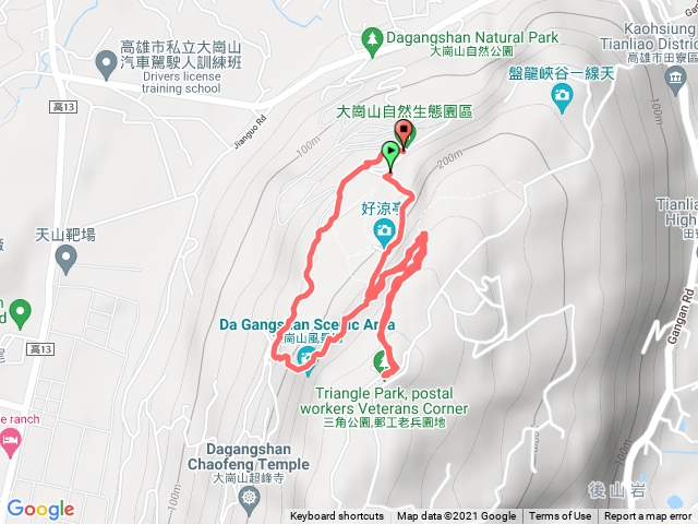大崗山自然生態園區（上半部）三角點及芙蓉道