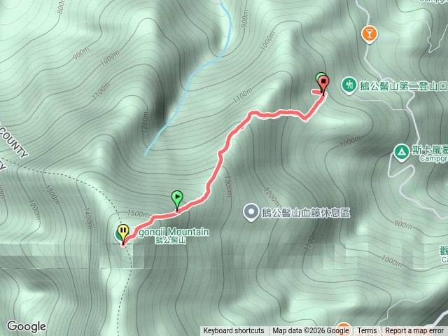 鵝公髻山第二登山口來回預覽圖