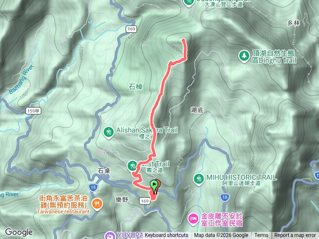 石桌霧之道→茶之道→霹靂山