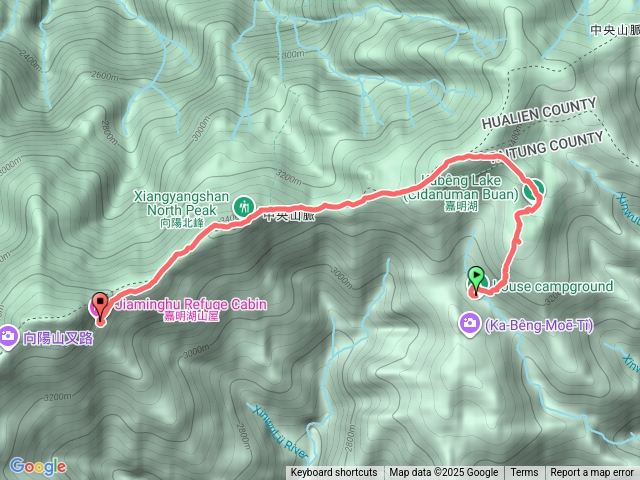 獵寮營地上嘉明湖