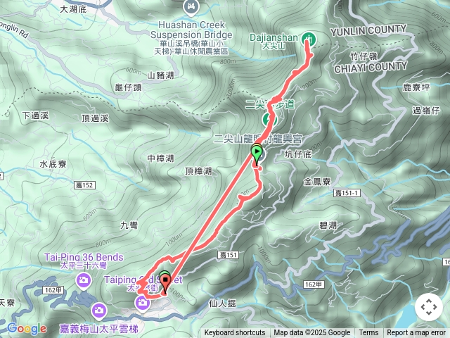 雲嘉五連峰陰雨不斷