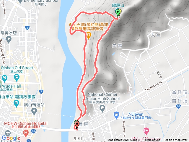 旗尾山（一上三下）