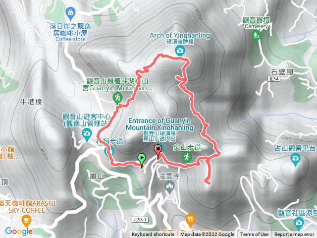 楓櫃斗湖土路－硬漢嶺－北橫古道－鷹仔尖－淩雲禪寺O型縱走