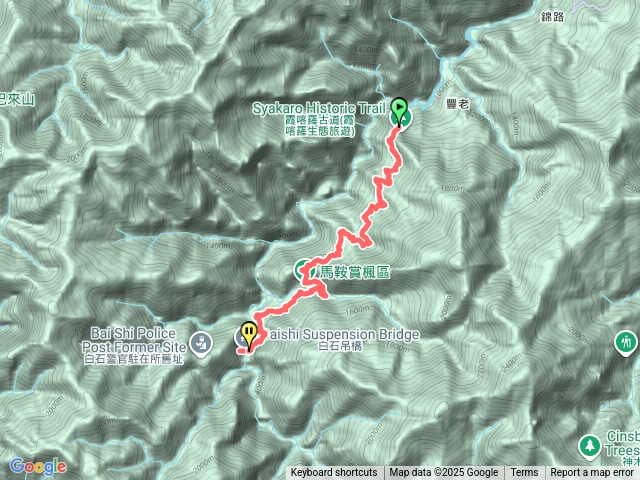 霞喀羅步道-養老到白石吊橋