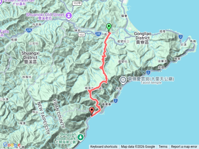 貢大縱走,貢寮車站到大溪車站,共6山預覽圖