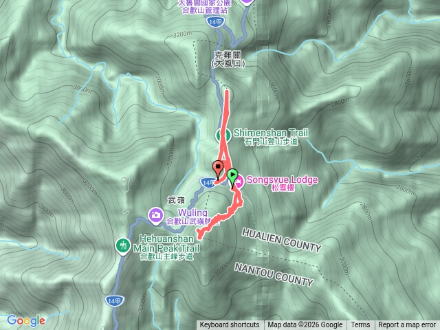 合歡北峰、石門山、尖山