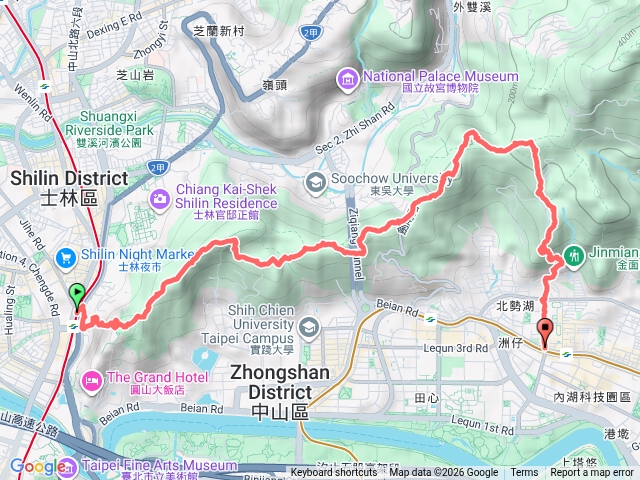 台北天際線健行劍潭站到西湖站預覽圖