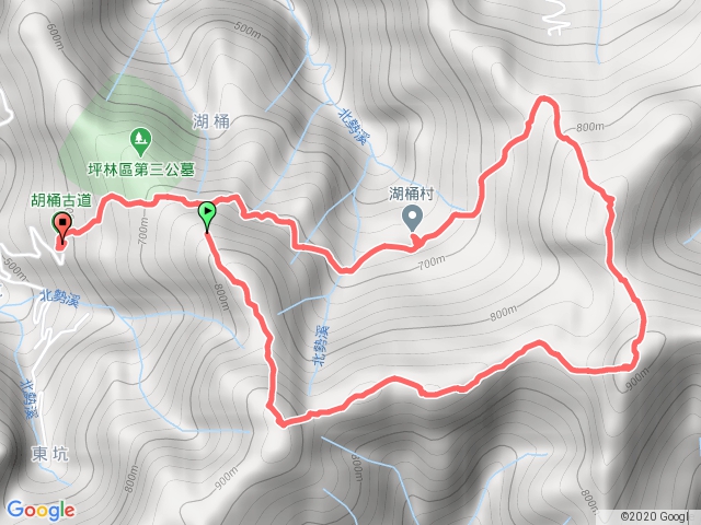 東坑山、建牌崙、梳妝樓頂山、梳妝樓山、湖桶古道、胡桶遺址