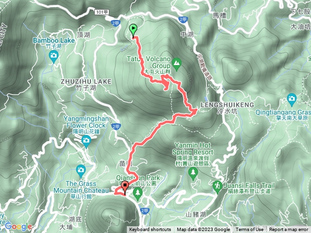 小油坑-凱達格蘭山-七星山主峰-七星公園-公車總站