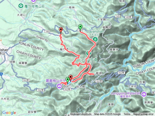 2025 02 15雲嘉7連峰下華山咖啡街.歷時9.42分距離17.3公里