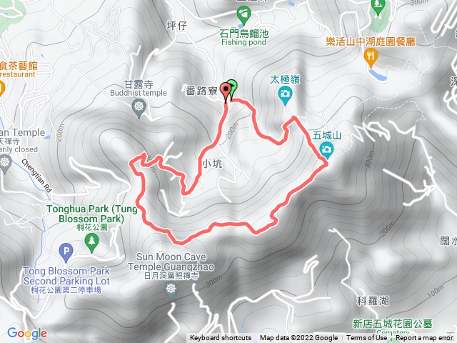 70號步道入口-直上五城山-天上山縱走-天上山鞍部-甘露公園-產業道路-回70號步道