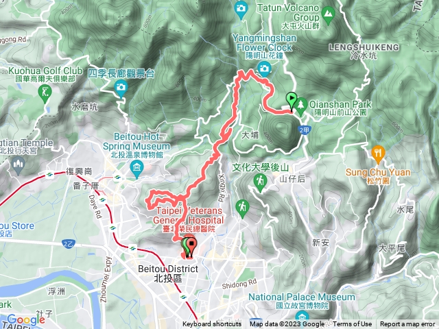 陽明山公園-18份水圳-磺溪山-260峰-丹鳳山-軍艦岩-榮總