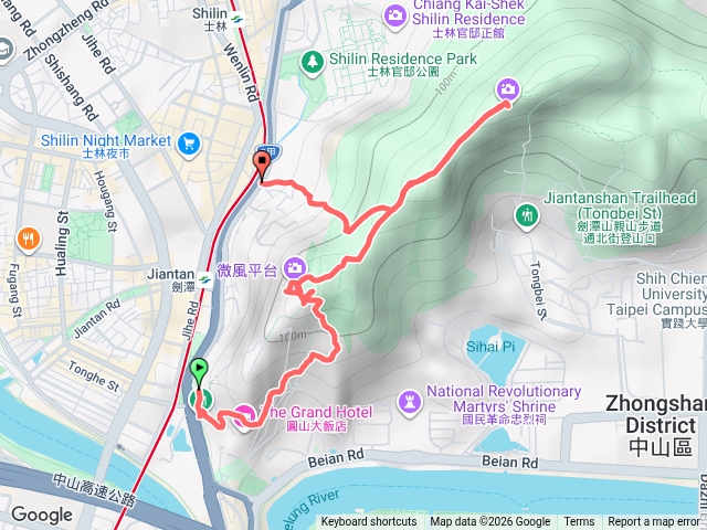 圓山飯店至老地方A進B出環形預覽圖