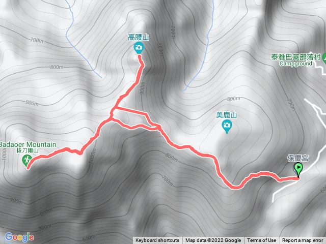 拔刀爾山登山步道（美鹿山南峰-拔刀爾山-高腰山）