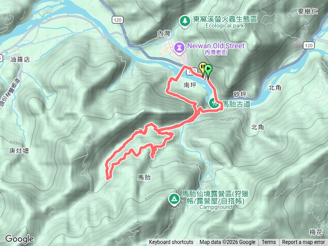 馬胎古道二期上，下南屏古道8字繞預覽圖