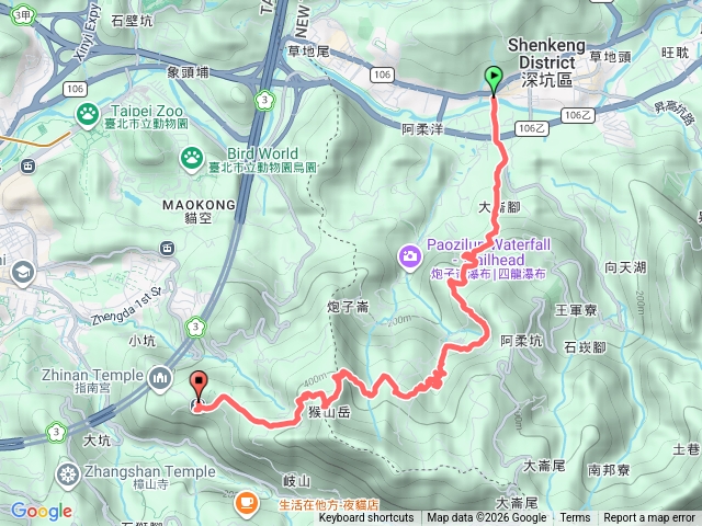 深坑大崎嶺步道、珍妮佛路、巴哈池、猴山岳北峰、猴山岳前峰、指南宮預覽圖