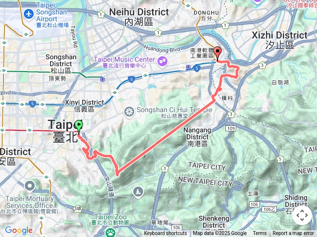 捷運象山站煙火平台新路一線天好漢坡象山峰拇指山櫻花山莊（歡慶端午用餐地點）麗山峰四分里山東南峰獅形山