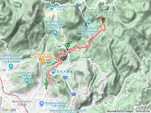 天母古道>紗帽山步道>絹絲瀑布步道>擎天崗步道