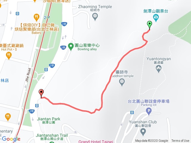 劍潭山觀景平台下山