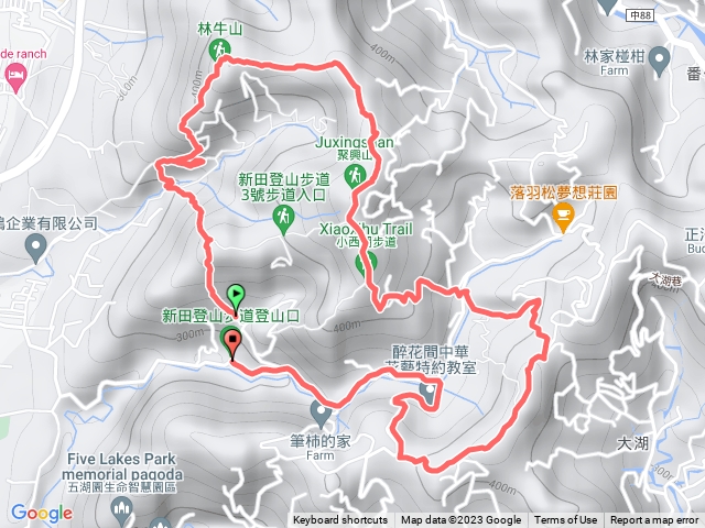 新田三星-林牛山、聚興山、大胡山（O型縱走）