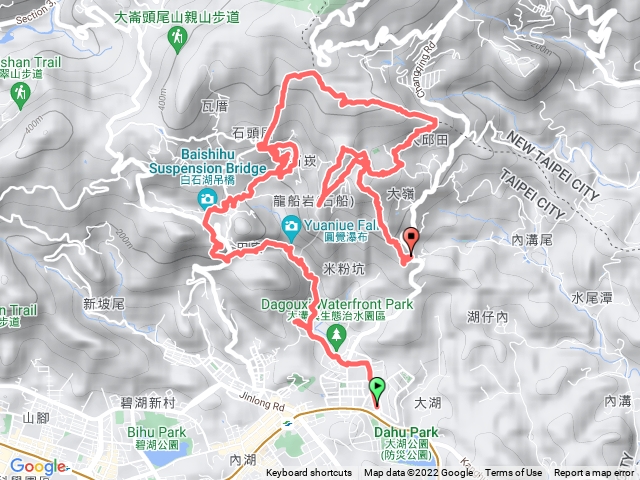 2022-05-21大湖公園-碧山西南峰-白石湖山-大邱田山-岩壁-開眼山-龍船岩-石崁山-牛稠湖山西峰-大湖街搭小3bus