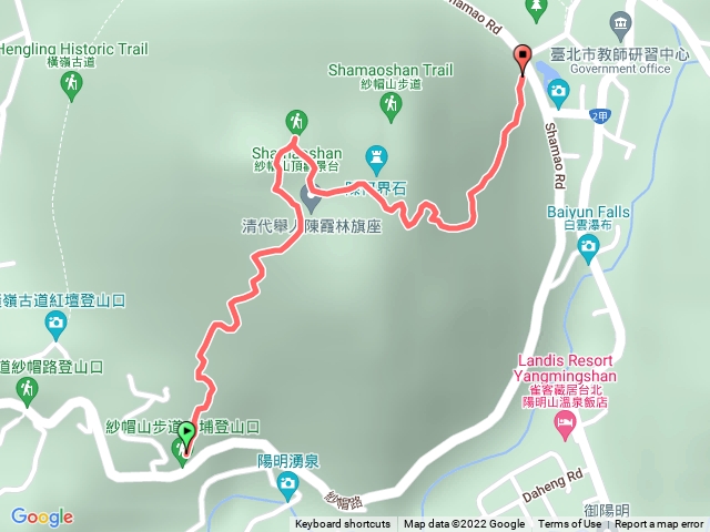 紗帽山大埔登山口往陽明湖登山口