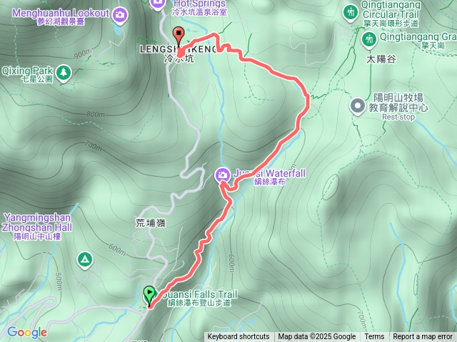 絹絲瀑布到冷水坑